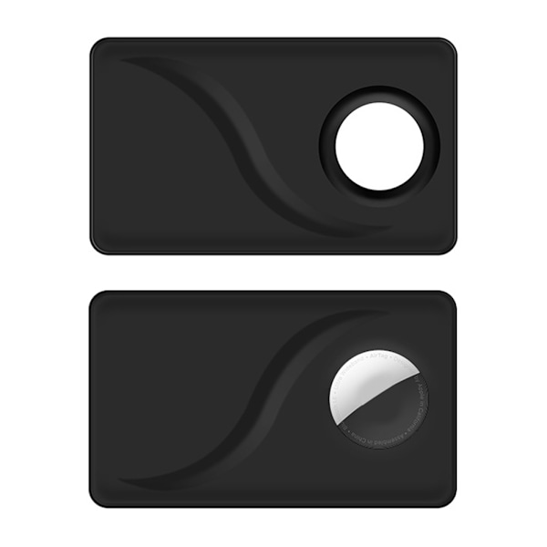 1. aito nahkainen AirTag-lompakkokotelo Black