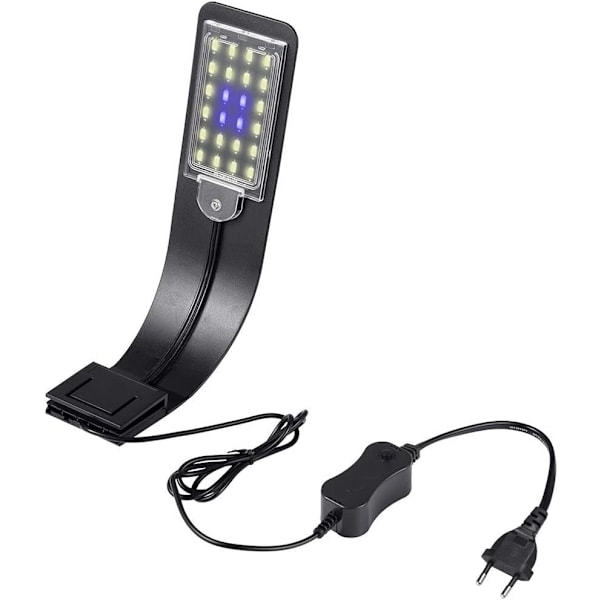 Akvarielys LED hvidt og blåt lys nano-klemmelys