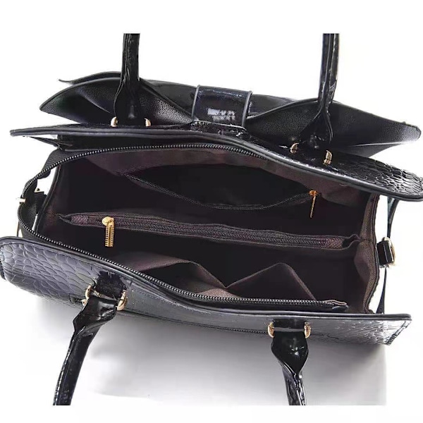 Damväska Butterfly Bright Läderhandväska Black