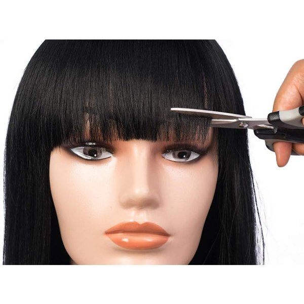 Peruk - Lyhyt Bob-peruk Lyhyt Suora Hiukset Bangs Naiset 11 Tuumaa
