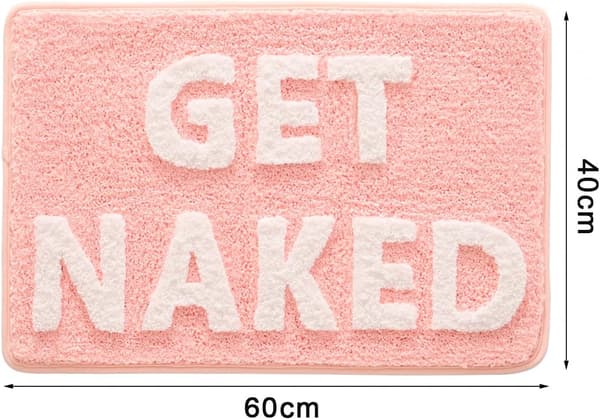 Sklisikker baderomsmatte 40x60cm Mikrofiber Myk Bokstavdesign Maskinvaskbart Teppe Rosa-FA-