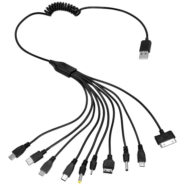Monitoiminen 10-in-1 latauskaapeli black 52