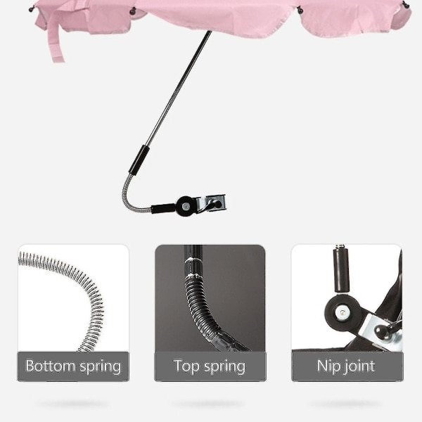 Stolparaply med universal med klämma 360 justerbart strandparaply