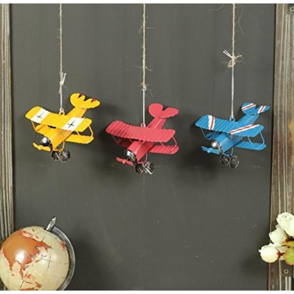 3-delad vintage flygplan modell i metall, retro glidflygplan