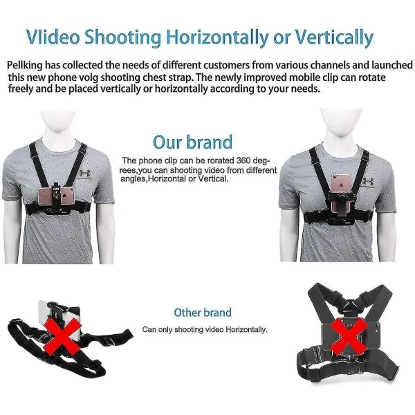 Universal Mobiltelefonklemme til Actionkamera Pov Gopro Samsung Iphone Holder & Stativ null ingen-WELLNGS