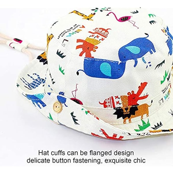 Unisex Baby Toddler Solhatt Strandhatt Baby Star (Hvit Løve)