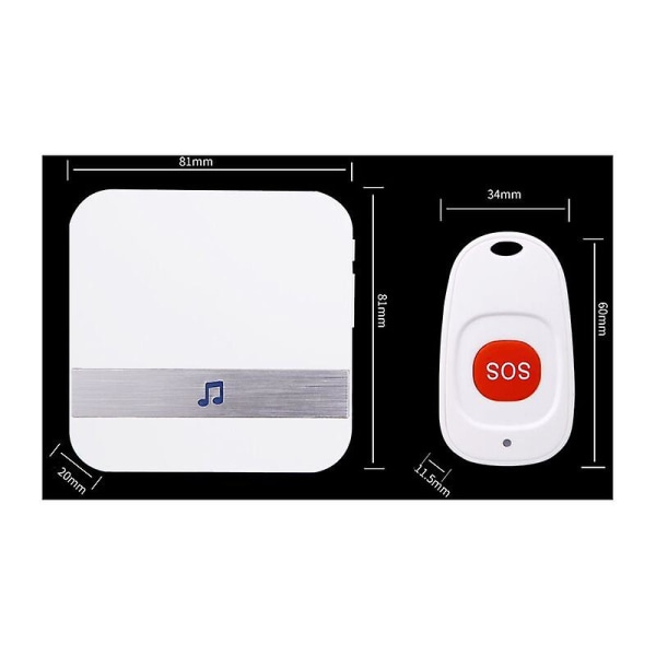Hjemmealarm Trådløs Alarm Patient Ældre Personlig Alarmsystem Stik Version Og Nødkald Knap Pager Alarm (1 I 1)