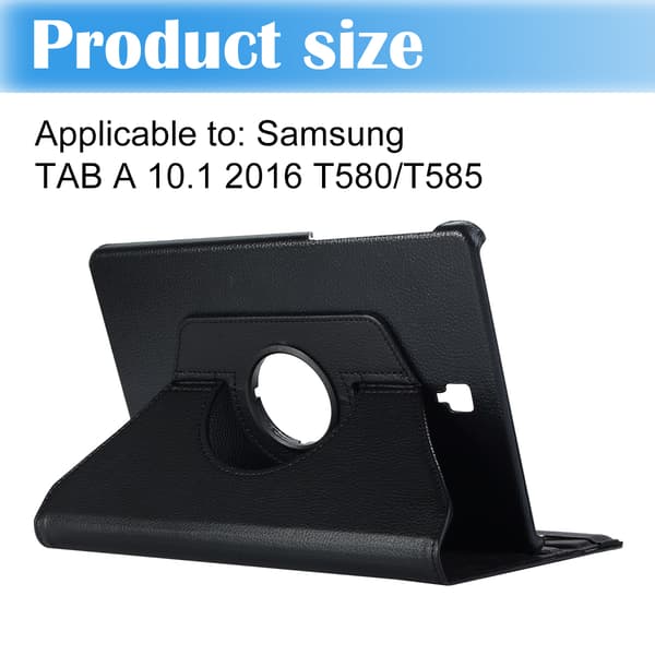 Leather Case for Samsung Galaxy Tab A 10.1 (2016) - Black Black-FA-