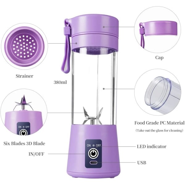 Kannettava tehosekoitin pirtelöille ja smoothieille