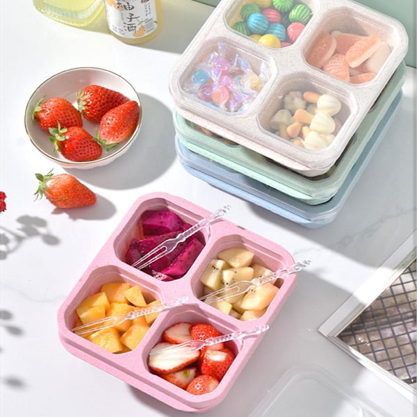 4-pack Snackcontainrar Delad Bento Snackbox 4 Fack R blue one-size