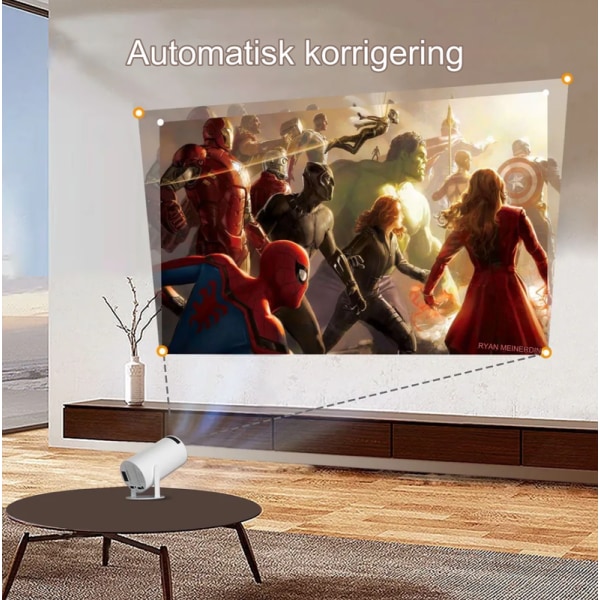 Projektor 4K Android 11 Dual Wifi6 200 Bt5.0 1080p 1280*720p Valkoinen