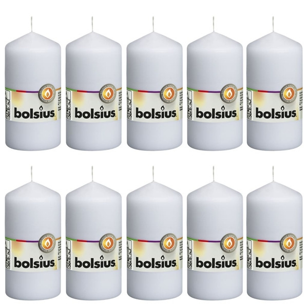 Bolsius Blockljus 10 st 120x58 mm vita white 2600