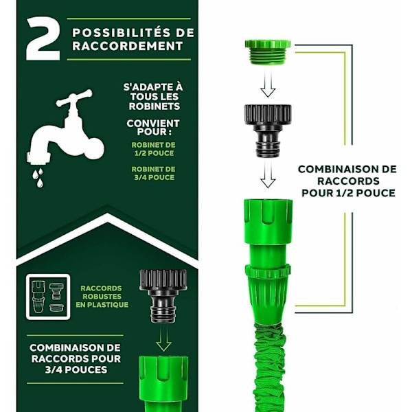 Joustava ja laajennettava puutarhaletku Retractable Garden Hose (7,5m)