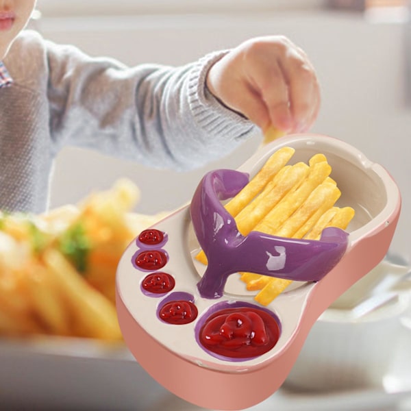 Keramisk pommes frites Fat Fötter Formad Chip Serveringsfat Skål för Purple