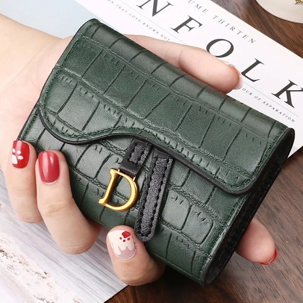 Dam Lyxkorthållare Kort Lompakko Mini PU Kirjekuori Lompakko Multi Pieni Multi Clutch-laukku Black2