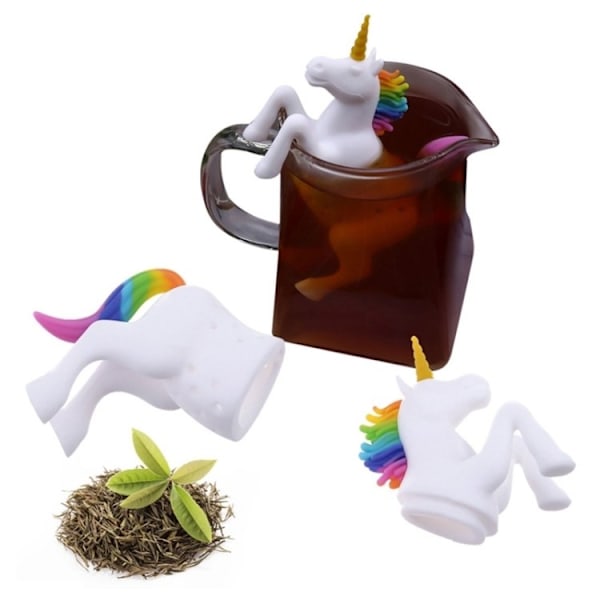 Tesil / Tekande i Silikon - Pony / Unicorn - Enhjørning white 40