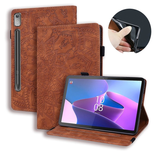 Präglat etui for Lenovo Tab P12 12.7 Brown