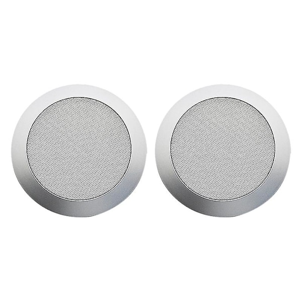 Takhögtalargaller, 4-tums tak högtalargaller inbyggt ljud (silver)