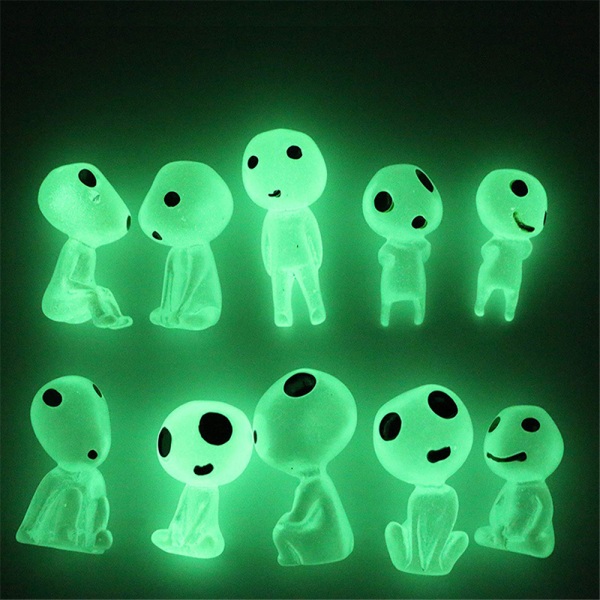 10 stk. Fairy Have Tilbehør Glow In Dark Træ Alfer Deko Green light
