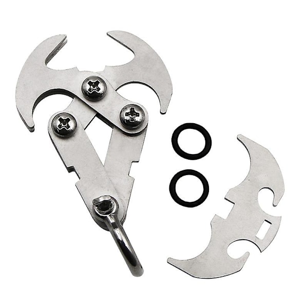 HHL 2 st Grapple Hook Multifunktionell Klo av Rostfritt Stål för Utomhusklättring Multifunktionell Gravitationskrok Grapple Gravity Climbing Rope Hook