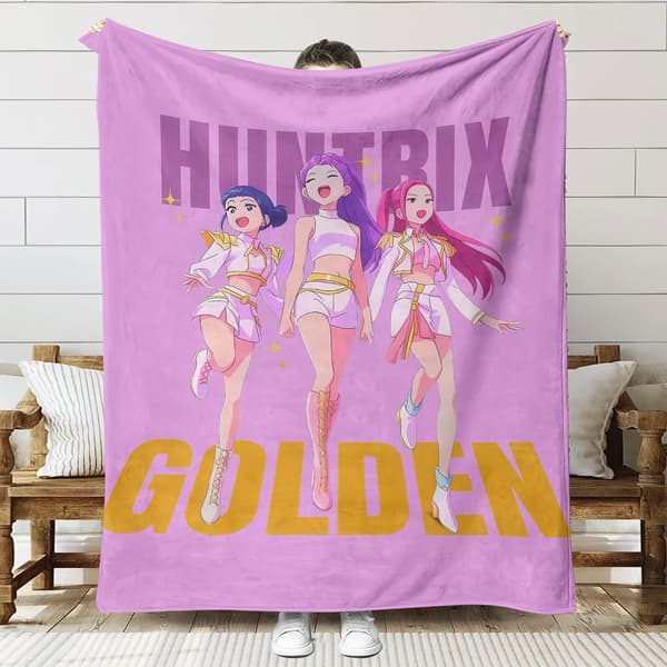 Huntrix K-Pop Printed Blanket | Flannel Throw for Sofa & Bed (Anime Theme)]SNT045]150+130cm SNT045 SNT045-FA- SNT045 150+130cm
