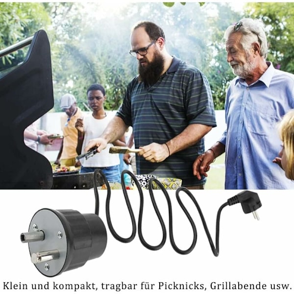 Elektrisk Grillmotor Spidmotor Spidvender Grilldrev Vender Bærbar Energibesparende Stegepande 220-240V 4W 50/60Hz (EU-stik)