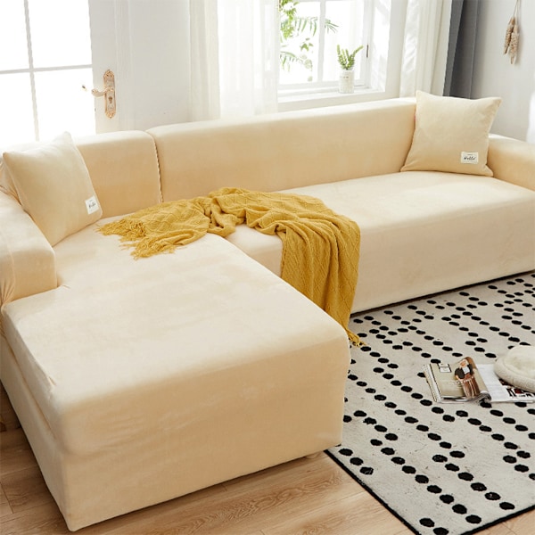 Nem at rengøre og udskifte tykke sofaovertræk i elastisk stof Beige