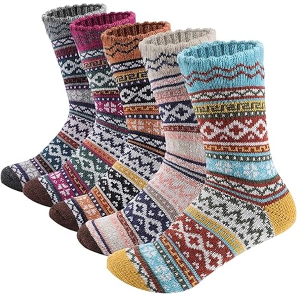 Varma Sockor, 5 Par Damullsockor för Vinter - Mjuka och Tjocka