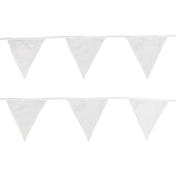 10M stof flagguirlande, smuk flagguirlande stof hvid