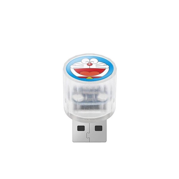 Bil USB LED-lamppu logolla Helppo asennus Auton oven lamppu Ihanteellinen autojen sisustukseen doraemon