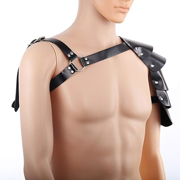 Enkel skulder læder kappe kappe bælte cosplay kostume