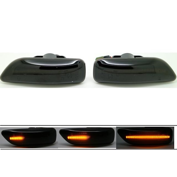 LED Dynamisk Blinkers Volvo S60 V70 S80 XC70 Röktonade Glas 2-pack black 60