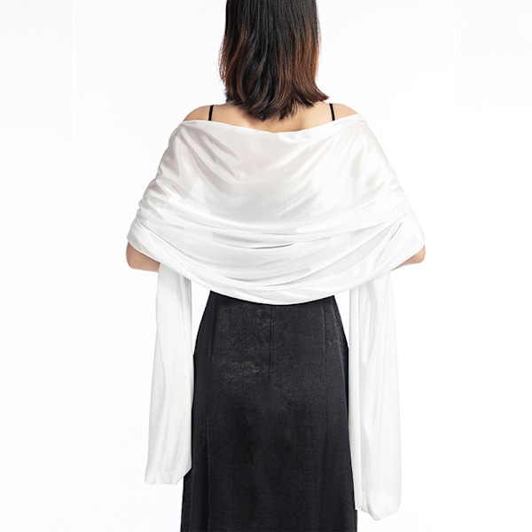 Sjal Kjoler Aften Fest Wrap Bryllup Satin Ren Farve