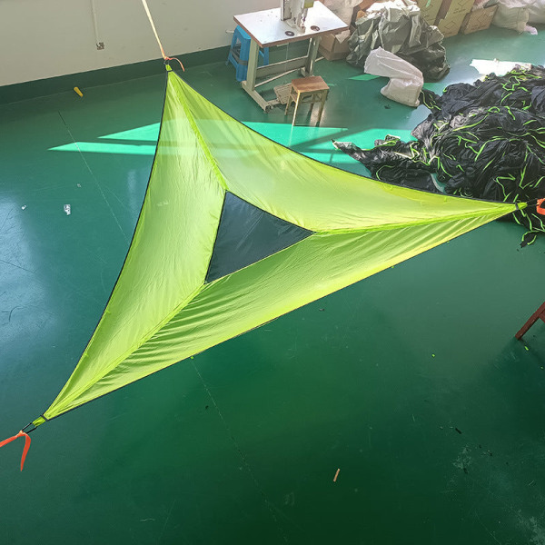 Utomhuscamping Hängmatta Multi-Person Triangel Hängmatta Fällbar Bärbar Mesh Green 280*280*280cm
