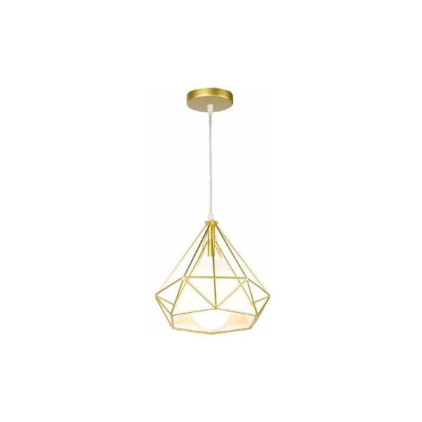 Cham lysekrone 25 cm industriell taklampe taklampe med diamantbur skjerm Justerbar rep gull