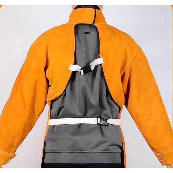 Ocean (2XL-120cm) Unisex svetsförkläde i kohud - gul med ärmar