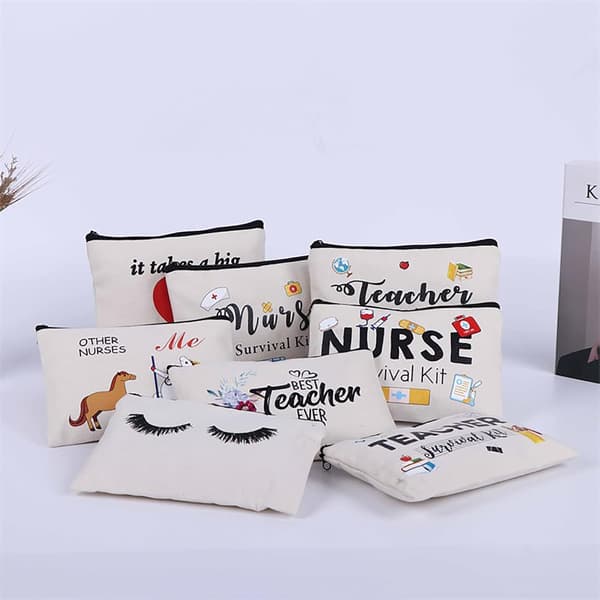 2 stk (Sort-21*12 cm) Lærred makeup taske, tomme penalhuse, M-FA-