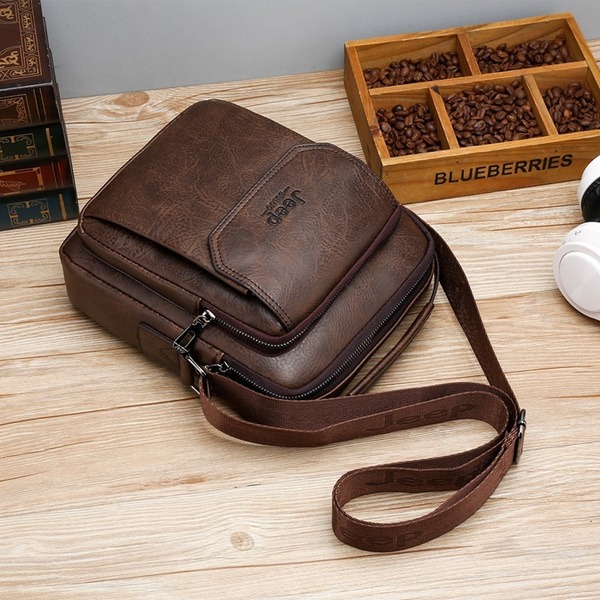 Herrar Axelväska Messenger Bag Herrar Dragkedja Man Väska Hög