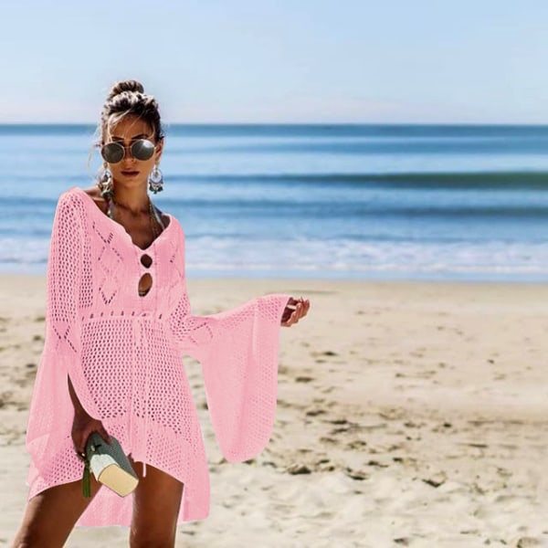 Women Beach Dress Knitted   Bikini Cover Boho Beach Poncho