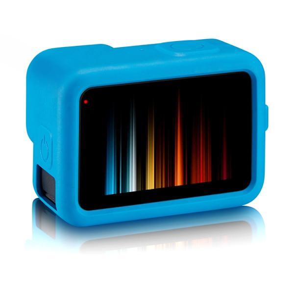PULUZ Silikon Skyddande Fodral för GoPro HERO12 Black /11 Black /10 Black /9 Black med Handledsrem & Linslock Blue 360