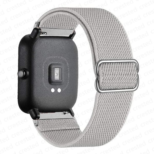 20mm/22mm Armbånd til Amazfit Gts 4//2/2e/3/gts2 Mini/gtr 4/3/pro/gtr2/47mm/stratos Nylon Elastisk Urrem Amazfit Bip Rem grå grey 22mm