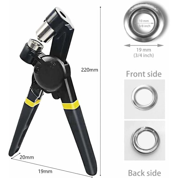 Presenningsklämma 500 stycken öljetter (10 mm) för reparationstält för dukpresenning