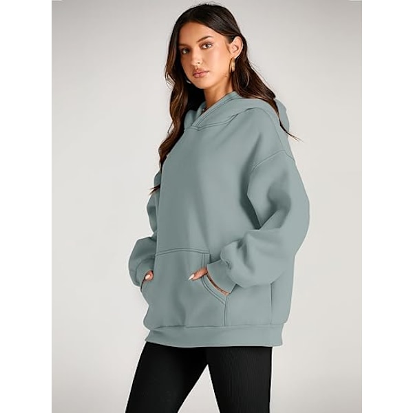 Trendy Queen Dame Oversized Hoodies Fleece Genser Langærmet Genser Pullover Høst Antrekk