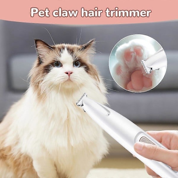 Pet Micro Precision Trimmer, 2024 Ny Oppgradering Hundtass Trimmer med LED-Lys, Stille Kjæledyr Hårtrimmer, Vanntett Kjæledyrsklipper