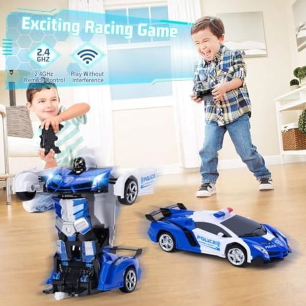 Muuntautuva Robot-RC-auto sininen