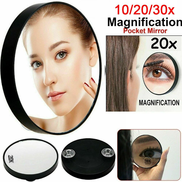 Sminkspegel 10/20/30x Suurennospeili MUSTA 10X 10X musta 10X-10X black