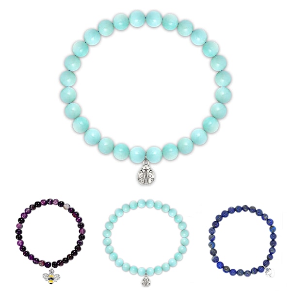 Hjerteformet Bee Magnetic Lymfe Meridian Armbånd Vekttap Amazon Stone