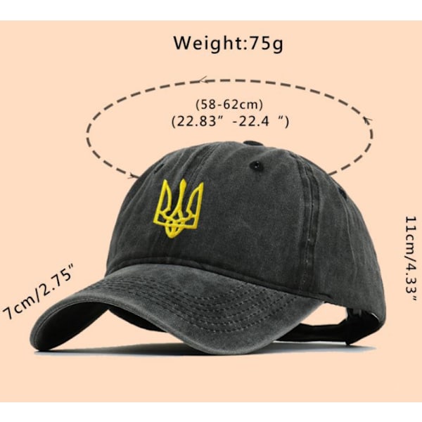 Krig Fred Keps Ukraina Nationellt Emblem Flagga Basebollkeps