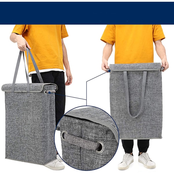 Brige 45 liter Slimline sammenleggbar klesvaskurv med lokk - Ekstra