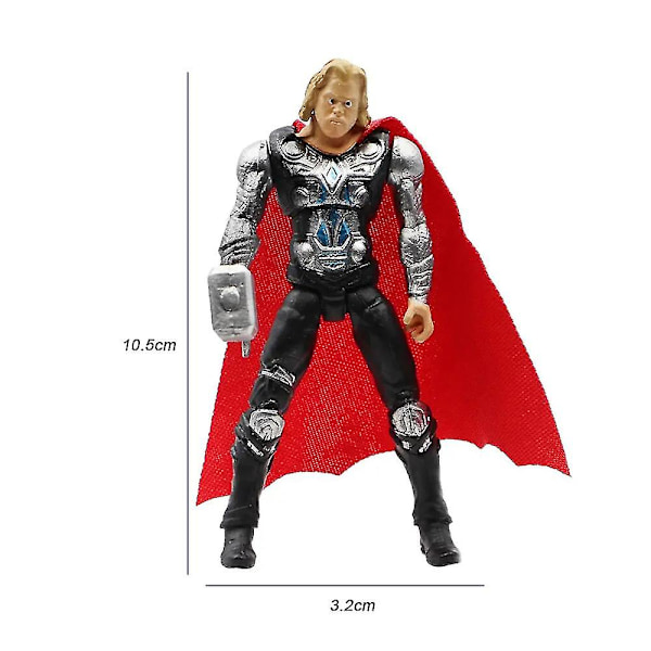 6 kpl Marvel DC Superherot PVC-actionfiguurit Superman Iron-Man Captain America Batman Hulk Thor Playset Nukke Leikkikalut Lapset Fanit Lahja [HK]